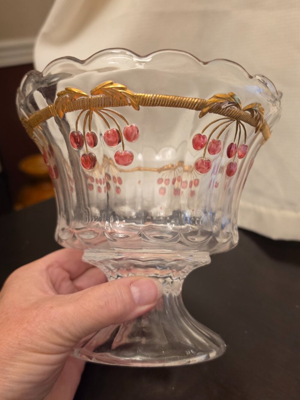 Mosser Northwood Cherry & Cable Miniature Punch bowl only/vase/candy dish